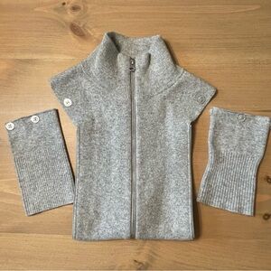 Veronica Beard Cashmere Uptown Dickey & Cuffs in Grey Size 00-14